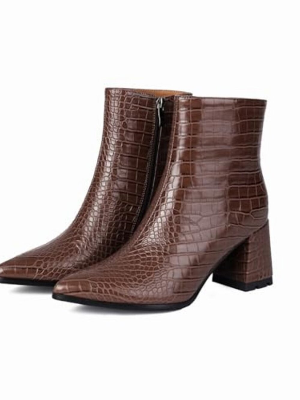 Ankle Boots for Women Pointed Toe Chunky Heel Booties